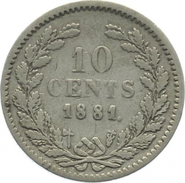 Niederlande 10 Cents 1881 - William III.